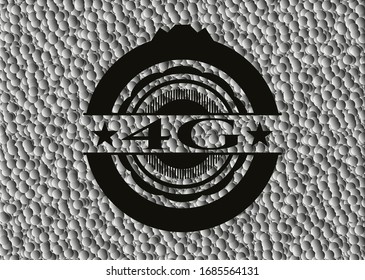 4G realistic dark emblem with grey bubbles background. Vector Illustration. Detailed.