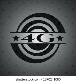 emblema oscuro realista de 4G. Ilustración vectorial. Detallado.