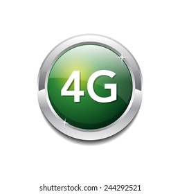 4g Sign Circular Green Vector Button Icon