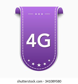4g Sign Violet Vector Icon Design