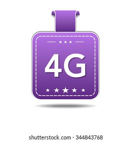 4g Sign Violet Vector Icon Design
