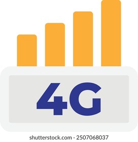 4G Signal Network Icon Vector Flat Illustration