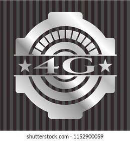 4G silver emblem or badge