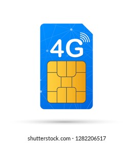 4g Sim Card Mobile Telecommunications Technology Stock Vector (Royalty ...