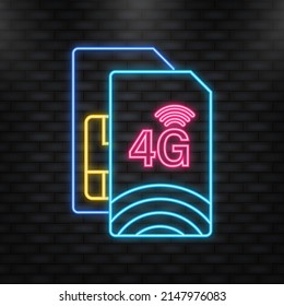 4G Sim Card. 4G technology background