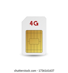 Tarjeta SIM 4G. Ilustración vectorial. Tecnología de redes móviles.