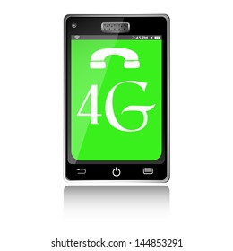 4G smartphone isolated on a white background