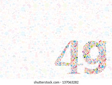 4G symbol and Social network background with media icons