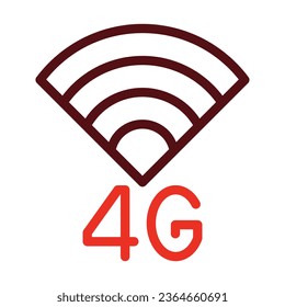 4G Vector Thick Line Two Color Icons For Personal And Commercial Use.

