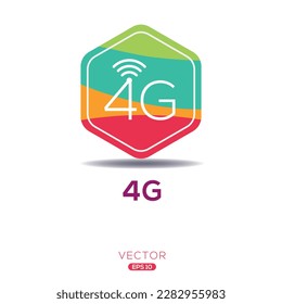 4G_(4th Generation of Cellular Networks) Symbol, Vektorzeichen.