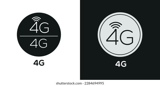Icono 4G_(cuarta generación de redes celulares), signo vector.