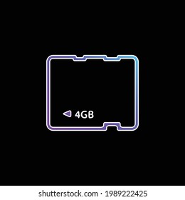 4Gb Card blue gradient vector icon
