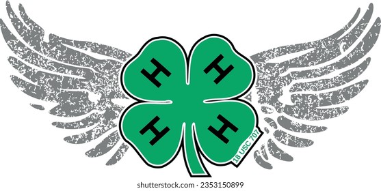 4H Leaf Clover with Wings