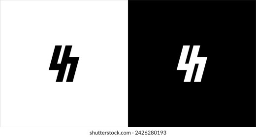 4h Imagen de logotipo en blanco y negro