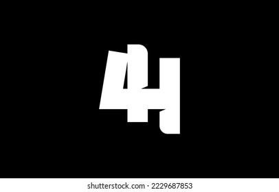 4H monogram logo design template