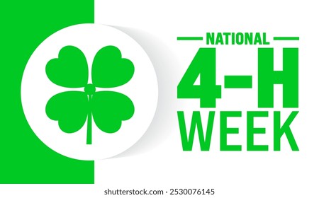 4-H Week or 4H Week background or banner design template is observed every year in October. Holiday concept. Template for card, poster, placard, template.