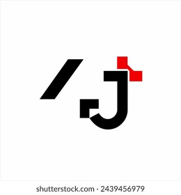 Diseño de logotipo 4J con cruz en la letra J.