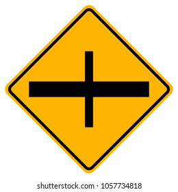 4-Junction Crossroads Junction Traffic Road Sign,Vector Illustration, Isolate On White Background Label. EPS10