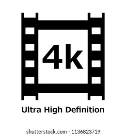 4k Black Icon With Ultra High Definition 