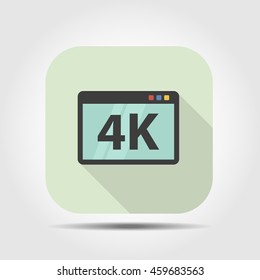 4K flat icon with long shadow, vector illustration