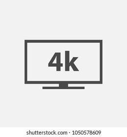 4k Flat screen TV vector icon smart television set