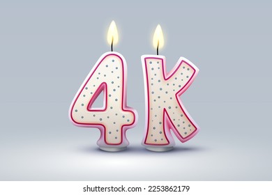 4k followers of online users, congratulatory candles in the form of numbers