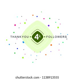 4K Followers Social Media Illustration Concept.