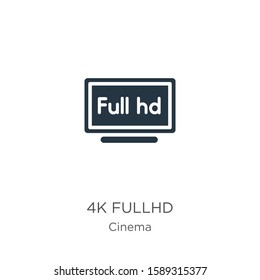 4k fullhd icon vector. Trendy flat 4k fullhd icon from cinema collection isolated on white background. Vector illustration can be used for web and mobile graphic design, logo, eps10