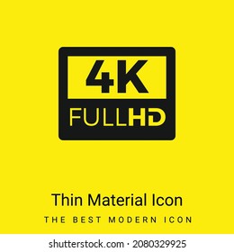 4K FullHD minimal bright yellow material icon