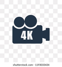 4K FullHD vector icon isolated on transparent background, 4K FullHD transparency concept can be used web and mobile