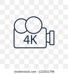 4K FullHD vector outline icon isolated on transparent background, high quality linear 4K FullHD transparency concept can be used web and mobile