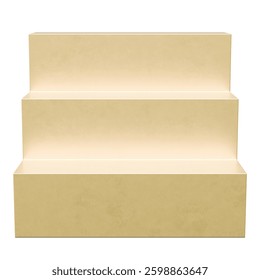 4K Gold Minimalist Three-Step Display Podium 3D