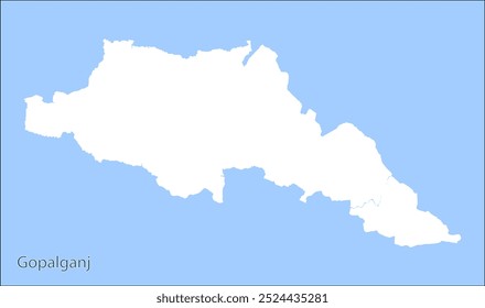 4k Alto reg del mapa del distrito de Gopalganj, distrito de Gopalganj, estado de Bihar, República de la India, Gobierno de Bihar, territorio indio, India oriental, política, aldea, turismo
