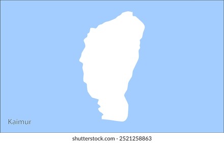 4k Alto reg del mapa del distrito de Kaimur, distrito de Kaimur, estado de Bihar, República de la India, Gobierno de Bihar, territorio indio, India oriental, política, aldea, turismo
