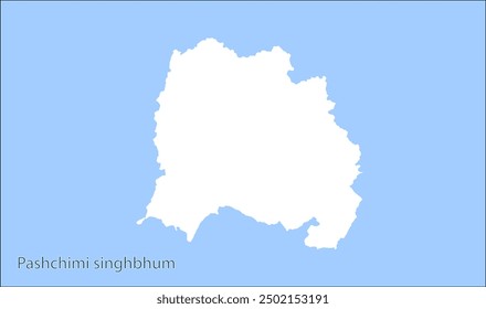 4k Alto reg del mapa del distrito de Pashchimi Singhbhum, distrito de Pashchimi Singhbhum, estado de Jharkhand, República de la India, Gobierno de Jharkhand, territorio indio, India oriental, política, aldea, turismo