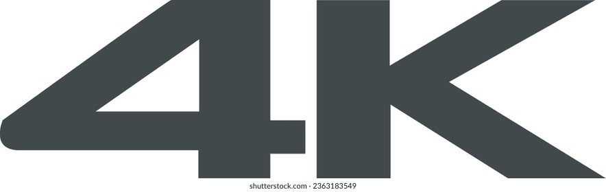 4K High Resolution Mark sign | video resolution | 4K icon, 4K logotype symbol