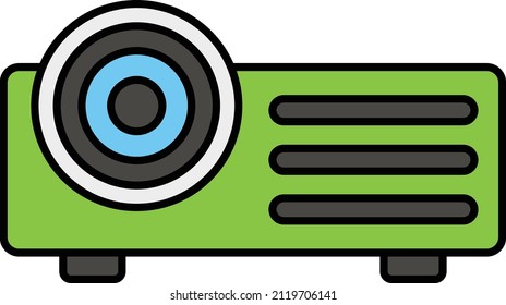 4K Home Cinema Projectors Vector Color Icon Design, Video blogger Symbol, vlogger or videography equipment Sign, motion pictures and film maker Stock illustration, Multimedia Projector Concept,