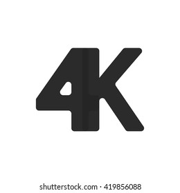 4k icon on white background, icon design, vector illustration