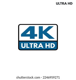 Símbolo de icono de 4k, aislado en fondo blanco
