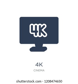 4k icon. Trendy flat vector 4k icon on white background from Cinema collection, vector illustration can be use for web and mobile, eps10