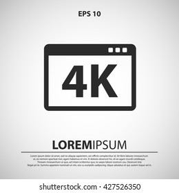 4K icon. 4K icon vector illustration