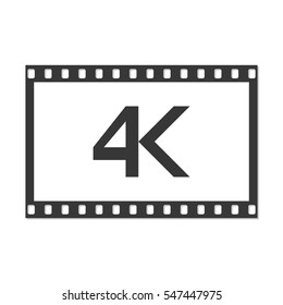 4k icon, vector illustration. Modern video resolution.