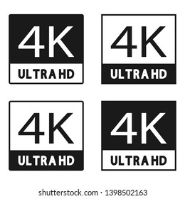 4K icons. Graphic template. Vector illustration