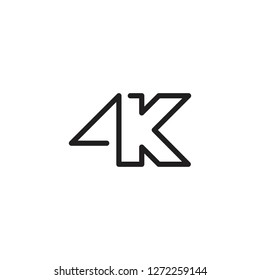 4k letter icon logo vector template