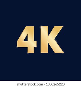 4K Logo-Design-Vorlage. Luxus-Gold-Letter-Vektorgrafik