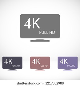 4k monitor icon vector