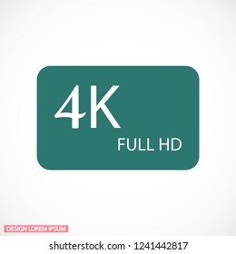 4k monitor icon vector