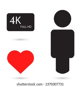 4k monitor icon vector