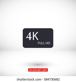 4k monitor icon vector