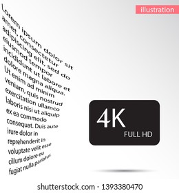 4k monitor icon vector . Lorem Ipsum Illustration design